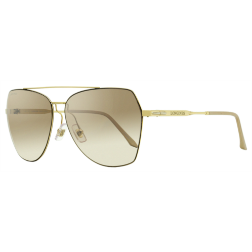 Longines womens navigator sunglasses lg0020h 32g gold/biege 60mm