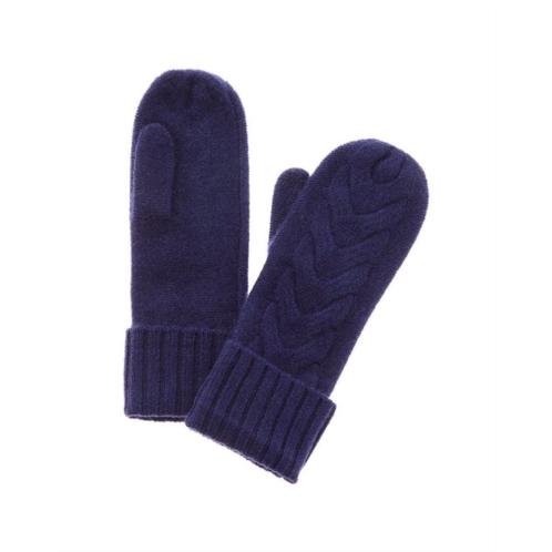 Hannah Rose chunky cable cashmere mittens