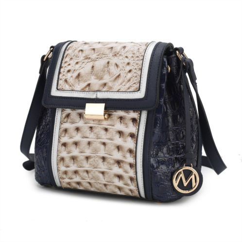 MKF Collection by Mia k. jamilah vegan leather croco crossbody handbag