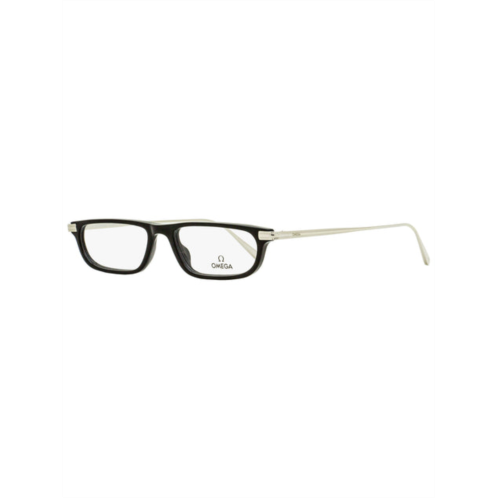 Omega unisex rectangular eyeglasses om5012 01a black/palladium 52mm