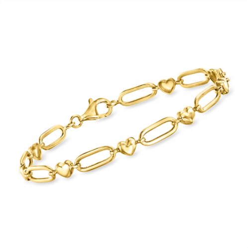 Canaria Fine Jewelry canaria 10kt yellow gold heart and paper clip link bracelet