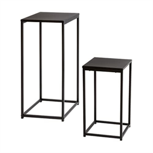 honey-can-do set of 2 square side tables