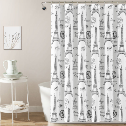 Lush Decor paris bonjour cotton shower curtain