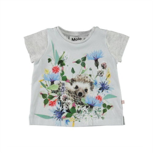 Molo grey floral hedgehog t-shirt