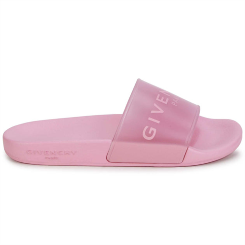 Givenchy pink logo rubber slides