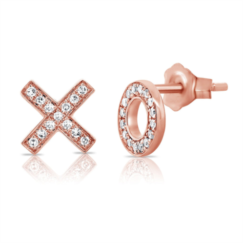 Sabrina Designs 14k gold & diamond xo diamond mismatched stud earrings