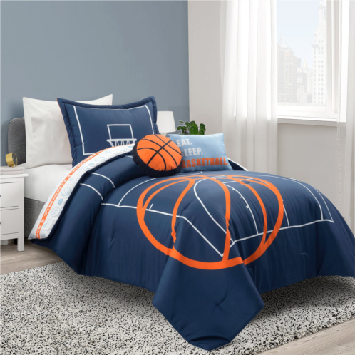 Lush Decor basketball game reversible comforter set