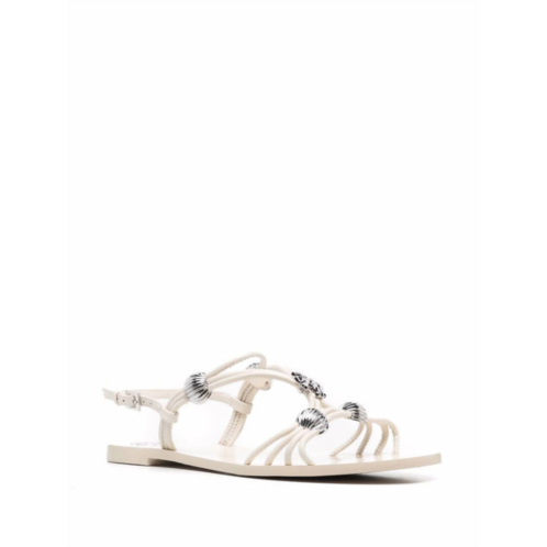 Tory Burch womens bead-detail strappy sandals in ivory