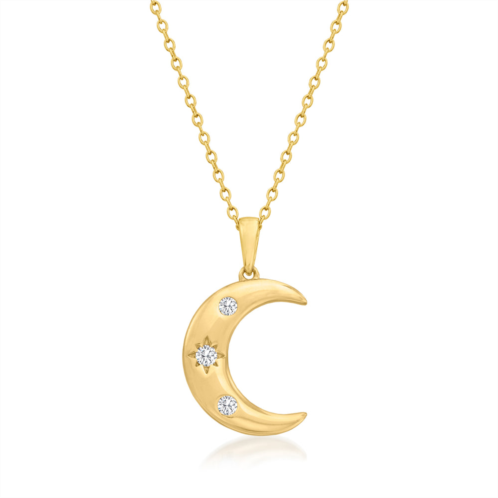 RS Pure ross-simons diamond moon pendant necklace in 14kt yellow gold