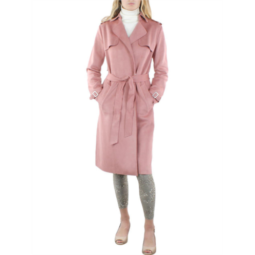 Tahari womens faux suede lightweight trench coat