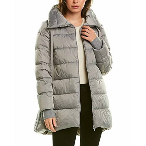 Herno womens puffer jacket with lurex detail down fill coat quilted in gray
