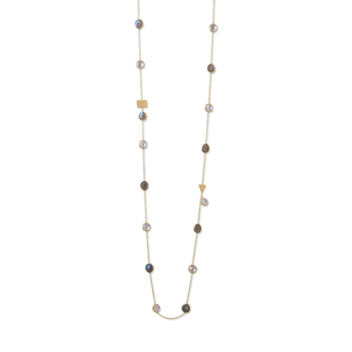 Liv Oliver 18k gold multi gemstone necklace