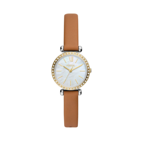Fossil womens tillie mini three-hand, gold-tone stainless steel watch