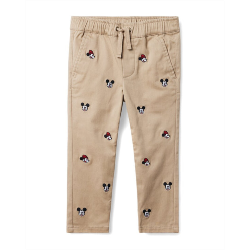 Janie and Jack disney mickey mouse embroidered twill jogger pant