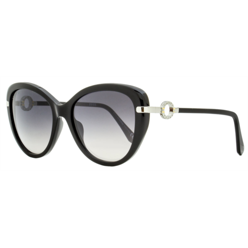 Omega womens cat eye sunglasses om0032 01c black/rhodium 56mm