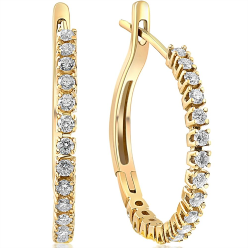Pompeii3 1/2 cttw diamond hoops in 10k white or yellow gold 1 tall