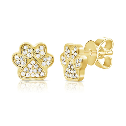 Sabrina Designs 14k gold & diamond paw stud earrings
