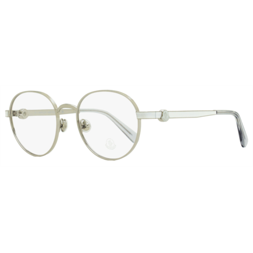 Moncler unisex round eyeglasses ml5179 016 palladium/clear 51mm
