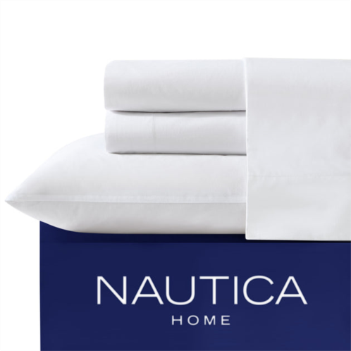 Nautica solid white twin fitted sheet