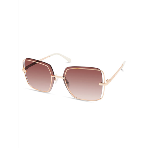Guess Factory rimless metal square sunglasses