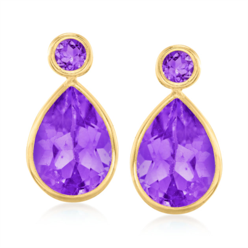Canaria Fine Jewelry canaria amethyst earrings in 10kt yellow gold