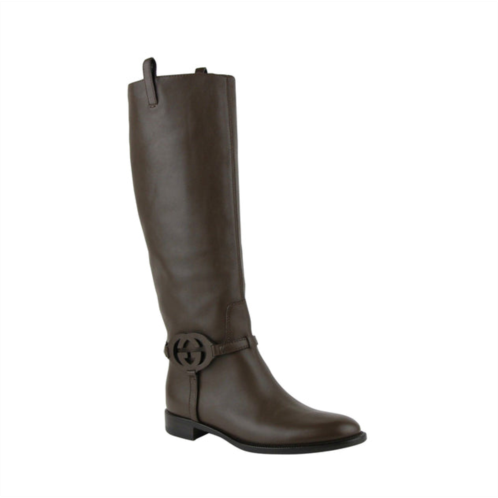 Gucci womens interlocking g leather knee boots