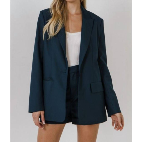 Endless rose single breasted blazer in emerald