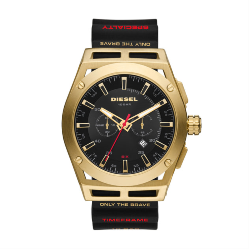 Diesel mens timeframe chronograph, gold-tone stainless steel watch