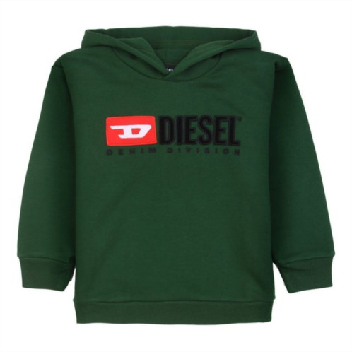 Diesel green logo hooded sweatshirt