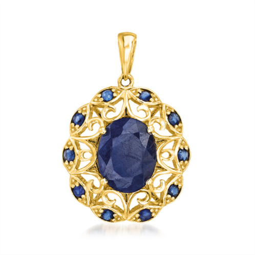 Ross-Simons sapphire scrolled pendant in 14kt yellow gold