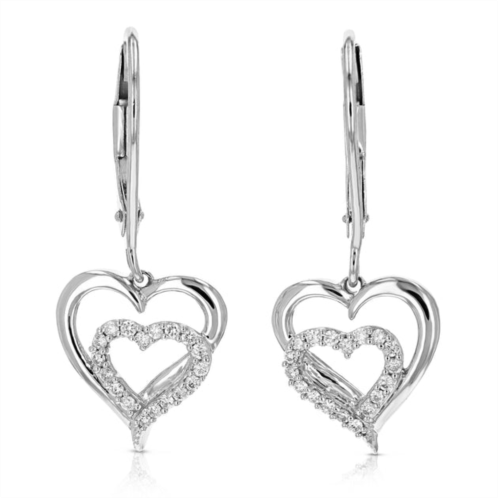 Vir Jewels 1/8 cttw round lab grown diamond dangle earrings .925 sterling silver prong set 1 inch