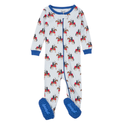 Leveret kids footed cotton pajamas knights