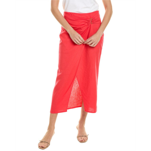 Ellen Tracy linen-blend wrap skirt