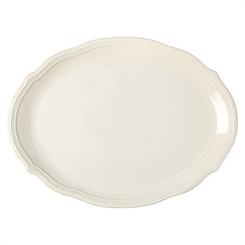 Lenox white french perle bead 16 oval serving platter, 3.95 lb