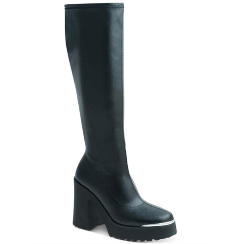 Wild Pair killian womens faux leather side zip knee-high boots