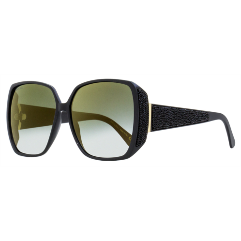 Jimmy Choo womens square glitter sunglasses cloe 807fq black 62mm