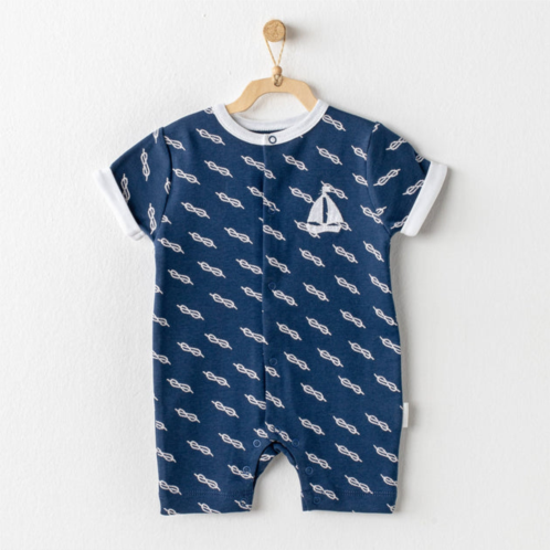 Andy Wawa navy blue marine print babysuit