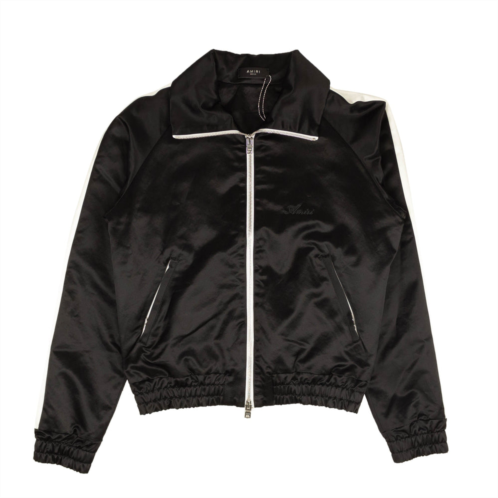 Amiri black full zip satin track jacket