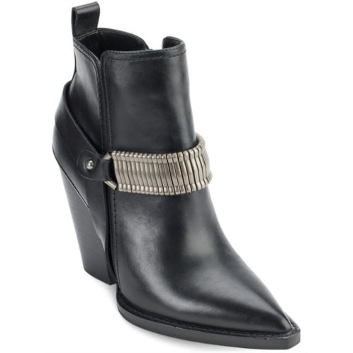 DKNY tizz womens leather stacked heel ankle boots