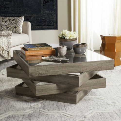 Safavieh anwen mid century geometric wood coffee table