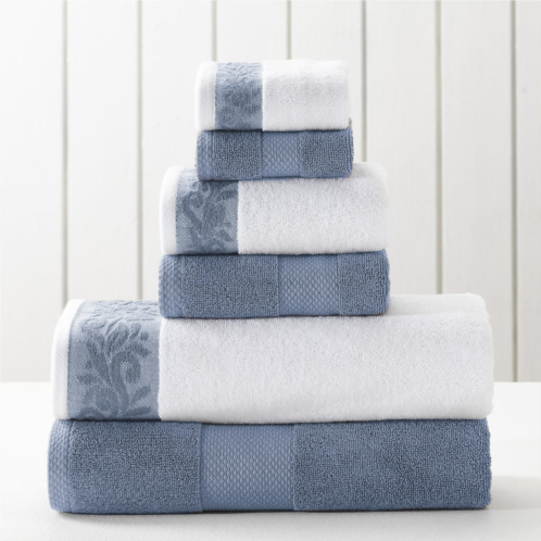 Modern Threads 600 gsm 6-piece towel set with filgree jacquard border