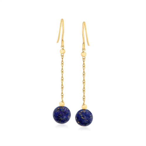 Canaria Fine Jewelry canaria lapis bead drop earrings in 10kt yellow gold