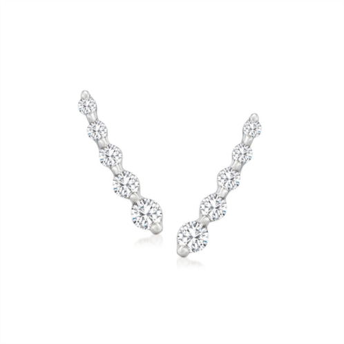 RS Pure by ross-simons diamond graduated ear climbers in sterling silver