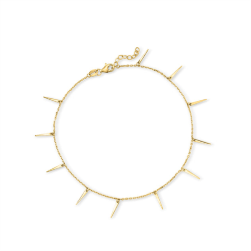 RS Pure by ross-simons 14kt yellow gold spike drop anklet