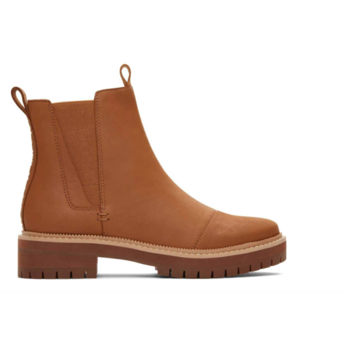 TOMS dakota boots in tan leather
