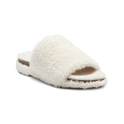 Lucky Brand gadini womens faux fur open toe fleece slippers