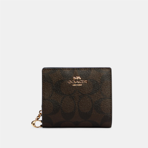 Coach Outlet snap wallet in signature canvas