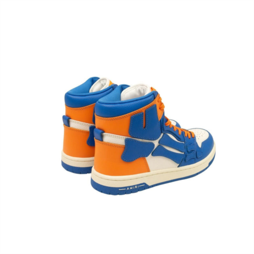 Amiri blue and orange leather skeleton hi top sneakers