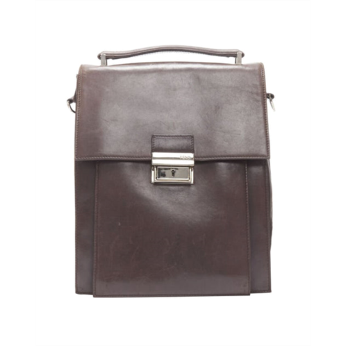 Fendi vintage brown buckle flap multi pocket top handle satchenl bag