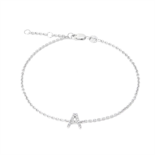 Monary silver diamond a initial bracelet 7+1